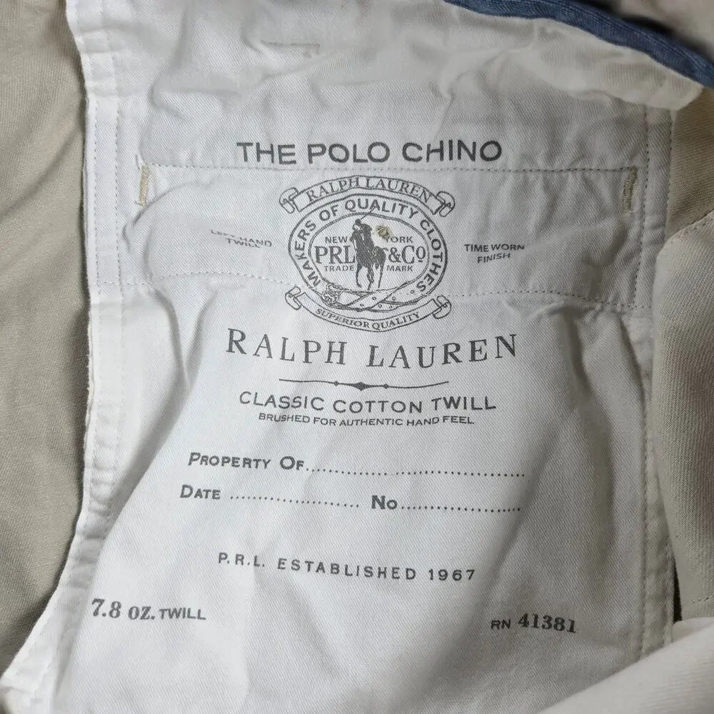 Polo Ralph Lauren Classic Fit Cotton Twill Chino Pants Men's Size 42